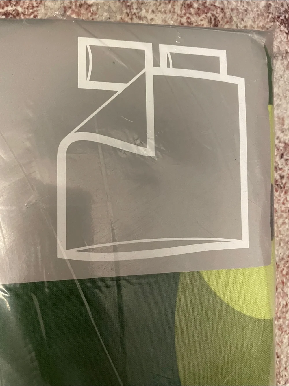 IKEA BRUNSKÄRA Green Circle Duvet Cover 2 Pillow sham Set